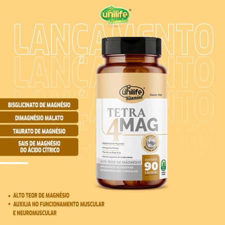 Imagem de KIT 5 TETRA MAG + 4 Tipos de Magnésio 90 Cáps 710mg UNILIFE