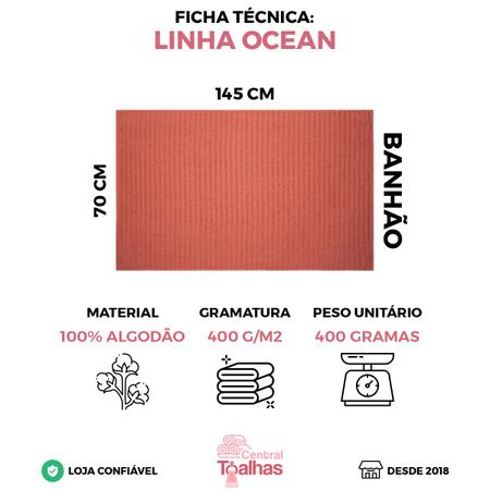 Imagem de Kit 5 Toalhas Banhão Gigante Felpuda Hotel Grossa - Ocean