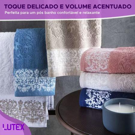 Imagem de Kit 5 Toalhas Banho Corttex Medalhão Jacquard Alta Absorção Algodão Toalha Pré-Lavada Pré-Encolhida