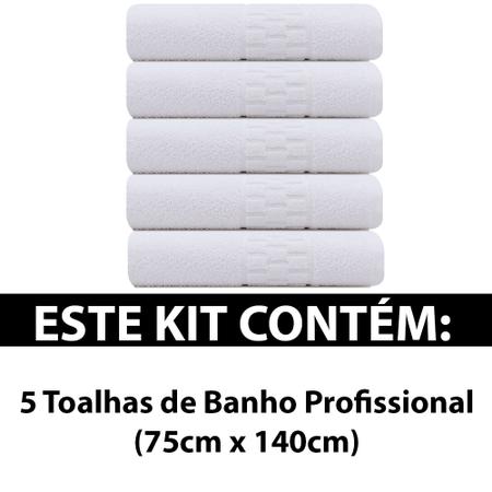 Imagem de Kit 5 Toalhas Banho Profissional para Salão de Beleza SPA Hotel Academia 75x140cm Teka - Emcompre