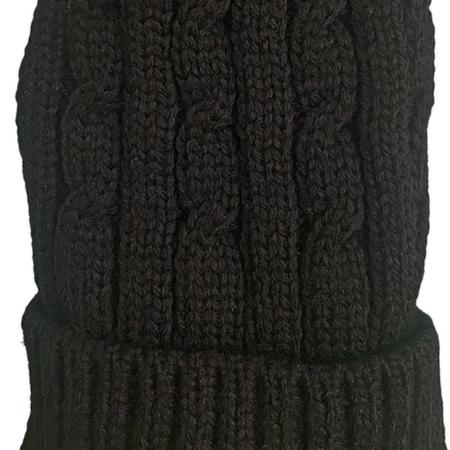 Imagem de Kit 5 Toucas De Inverno Pompom Preta Gorro De Lã Tricot Frio