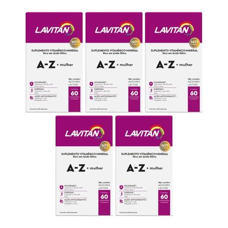 Imagem de Kit 5 Vitaminas Lavitan A-Z Mulher De 60Cps - Cimed