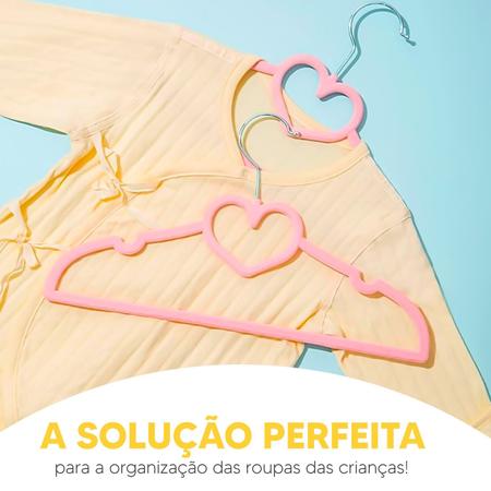 Kit 50 Cabides Veludo Infantil Slim Antiderrapante Coração Rosa - Holtter  Home Design - Cabide Infantil - Magazine Luiza