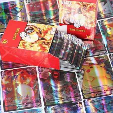 100 Cartas Pokemon + 10 Brilhantes e Pikachu Garantido Sem Repetição Pokemon  TCG - Desconto no Preço