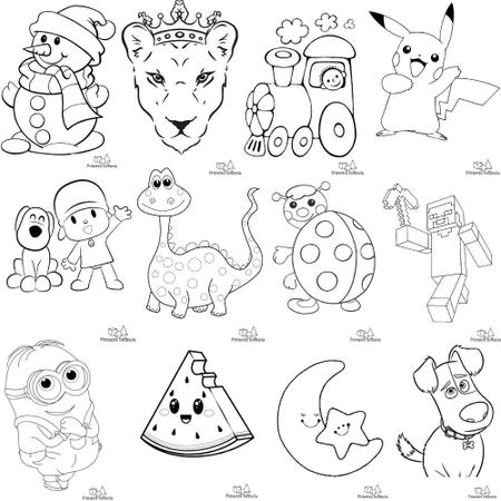 Kit 50 Desenhos Para Colorir Infantil Folha A4 Pokemon Anime - Infinity  Brinquedos - Kit de Colorir - Magazine Luiza