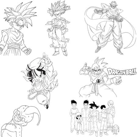 Kit 50 Desenhos Infantil Grandes Para Colorir Dragonball Z Anime