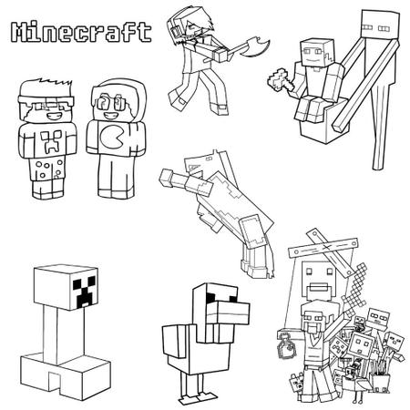 Desenhos para colorir de Minecraft para crianças - Desenhos para colorir  gratuitos para impressão