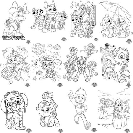 Kit 50 Desenhos Infantil Para Colorir Patrulha Canina Folha Inteira -  Infinity Brinquedos - Kit de Colorir - Magazine Luiza