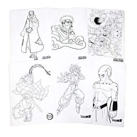 Kit 50 Desenhos Para Colorir Anime Envio Imediato - INFINITY - Kit