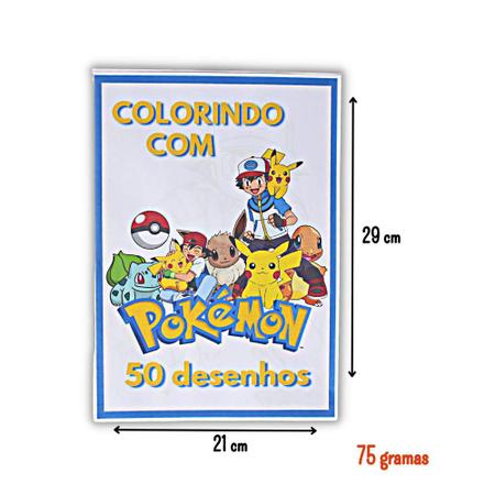 Kit 50 Desenhos Para Colorir Infantil Folha A4 Pokemon Anime - Infinity  Brinquedos - Kit de Colorir - Magazine Luiza