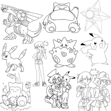 Kit 50 Desenhos Para Colorir Infantil Folha A4 Pokemon Anime - Infinity  Brinquedos - Kit de Colorir - Magazine Luiza