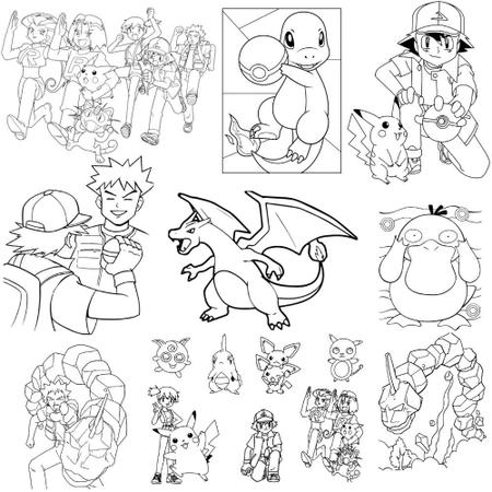 Kit 50 Desenhos Para Colorir Infantil Folha A4 Pokemon Anime - Infinity  Brinquedos - Kit de Colorir - Magazine Luiza