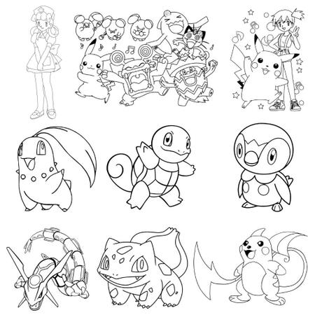 Kit 50 Desenhos Para Colorir Infantil Folha A4 Pokemon Anime - Infinity  Brinquedos - Kit de Colorir - Magazine Luiza