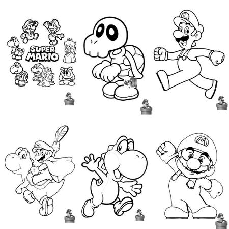 Kit 50 Desenhos Para Colorir super Mario Bros Envio Imediato - Mario Brós -  Kit de Colorir - Magazine Luiza