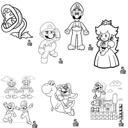 Desenhos do Mario para Imprimir e Colorir