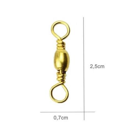 Imagem de Kit 50 Girador Distorcedor Pesca Bbs Marine Sports Gold N 3