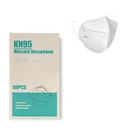 Imagem de Kit 50 Máscara Kn95 Descartável Proteção Respiratória 5 Camadas