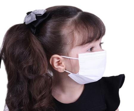 Imagem de Kit 50 Máscara Para Criança Descartável Tripla Camada Clip Nasal 50 unidades Branca