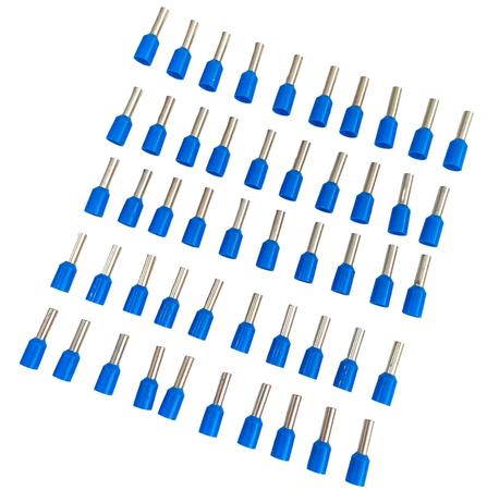 Imagem de Kit 50 Terminal Tubular Pré Isolado Simples 2,5mm² Azul.