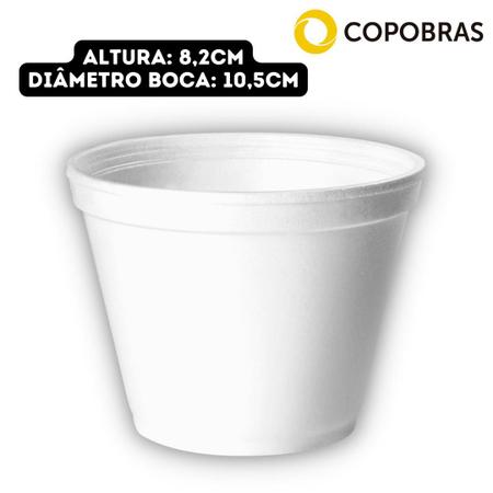 Imagem de Kit 50un Pote Térmico de Isopor 360ml com Tampa TCT360PP Copobras