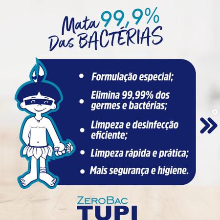 Imagem de Kit 6 Álcool líquido Tupi Zerobac Neutro 1 Litro Elimina 99,9% dos Germes e Bactérias   Limpeza em Geral