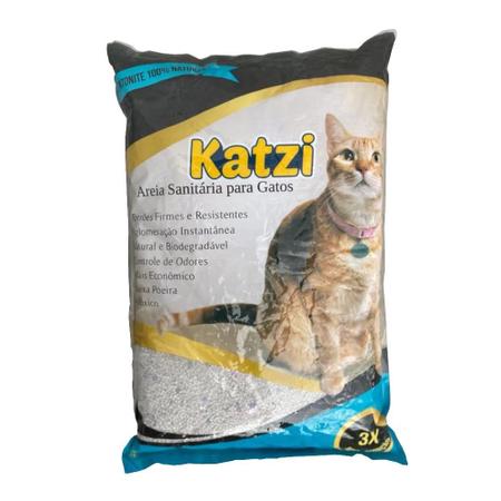 Imagem de Kit 6 Areias Sanitaria para Gatos 4kg Cada com Controle de Odores  Katzi 