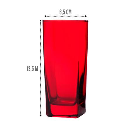 Imagem de Kit 6 Bali Vermelho 6 Pratos Acqua Fundo 18 Talheres