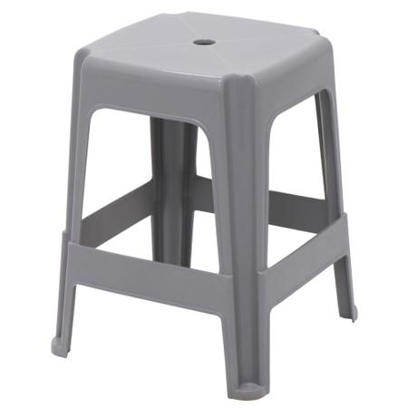 Kit 6 Banqueta Banquinho Plástico Cinza Icarai - Tramontina Imagem de Kit 6 Banqueta Banquinho Plástico Cinza Icarai - Tramontina