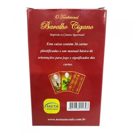 KIT Baralho Cigano Lenormand 36 Cartas + Athame Dourado - META