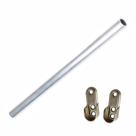 Imagem de Kit 6 Barra Tubo Churrasqueira Aluminio 65cm Suportes Aço