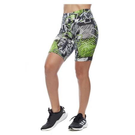 Imagem de Kit 6 Bermudas Feminina Fitness Academia Ginástica Até o Joelho Estampada Plus Size Cós Alto Atacado