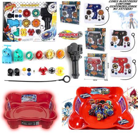 Kit Com 4 Peões Beyblade Metal + Lançador + Arena - Chic Outlet