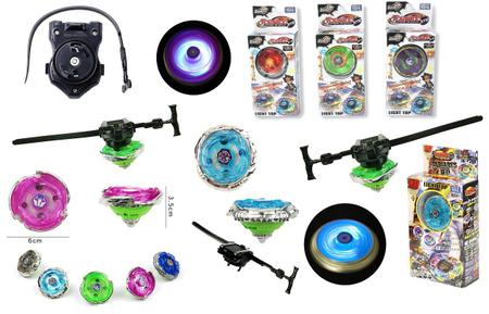 Imagem de Kit 6 Beyblade Pião de Led Metal Fusion + 6 Lançadores + Maleta