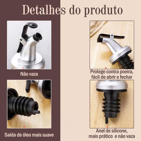 Imagem de Kit 6 Bicos De Dosagem Para Garrafa Azeiteiro Porta Molhos para Saladas