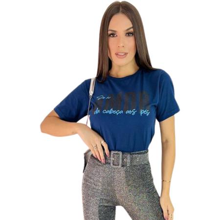 Imagem de Kit 6 Blusa tshirt feminina manga curta algodão liso