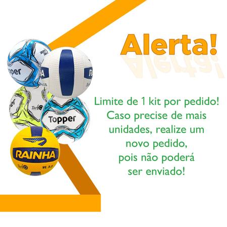 Imagem de Kit 6 Bolas de Futebol Society Oficial Topper Slick - Azul