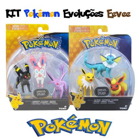 Figuras De Ação Pokémon Eevee, Jolteon, Vaporeon e Flareon