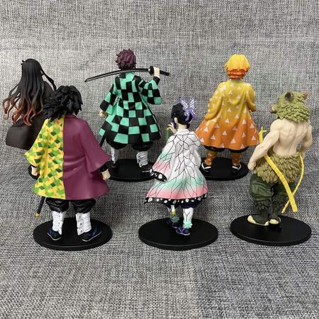 Coleção 6 Action Figure - Demon Slayer Bonecos Kimetsu no Yaiba