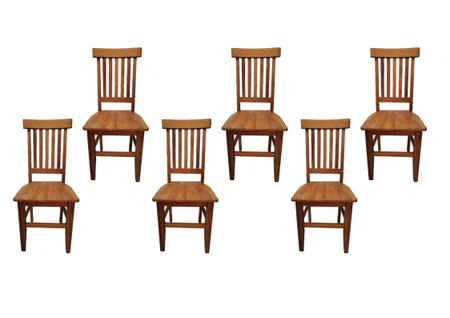 Jogo De Jantar 140x80 Madeira Maciça Com 6 Cadeiras Mineira