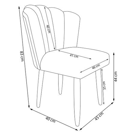 Imagem de Kit 6 Cadeira para Mesa de Jantar Modelo Flor Suede