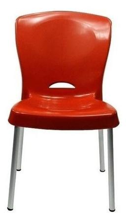 Imagem de Kit 6 Cadeiras Bistrô Plástico Pés Alumínio