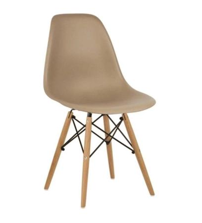 Imagem de Kit 6 Cadeiras Charles Eames Eiffel Wood Design - Bege