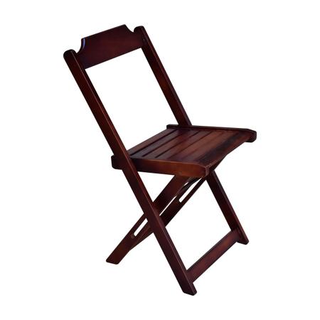 Imagem de Kit 6 Cadeiras de Madeira Dobravel  Imbuia