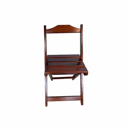 Imagem de Kit 6 Cadeiras Dobráveis de Madeira Maciça Ideal para Bar e Restaurante - Imbuia