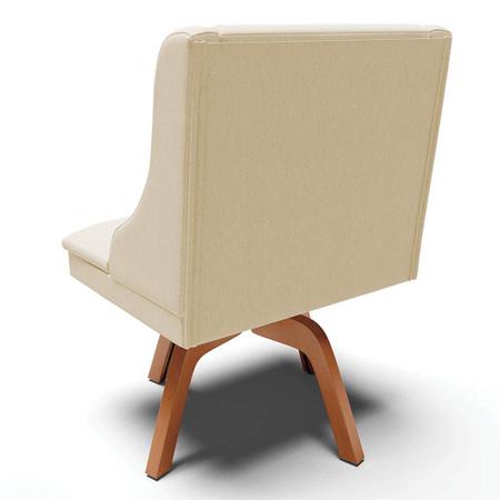 Imagem de Kit 6 Cadeiras Estofadas Giratória para Sala de Jantar Lia Linho Areia - Ibiza