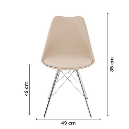 Imagem de Kit 6 Cadeiras Leda Estofada Eames Fendi Tower Cromado