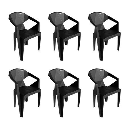Imagem de Kit 6 Cadeiras New Alegra Pp Preta