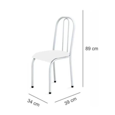 Imagem de Kit 6 Cadeiras Para Mesa De Jantar 104 Branco/Vermelho