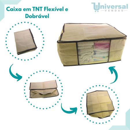 Imagem de Kit 6 Caixa Organizadora Organizador Roup Coberta 45x45x20cm