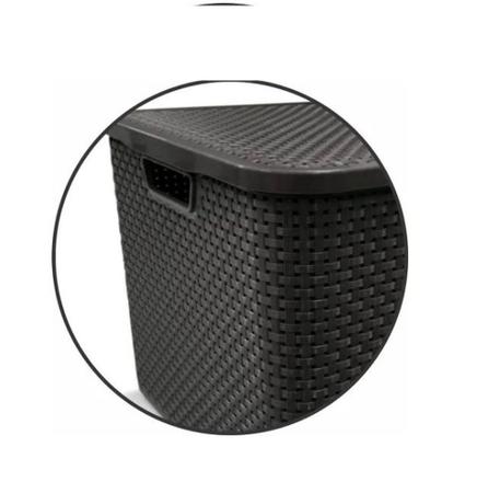 Imagem de Kit 6 Caixas Organizadora Rattan Multiuso 40lts Preto C/ NF